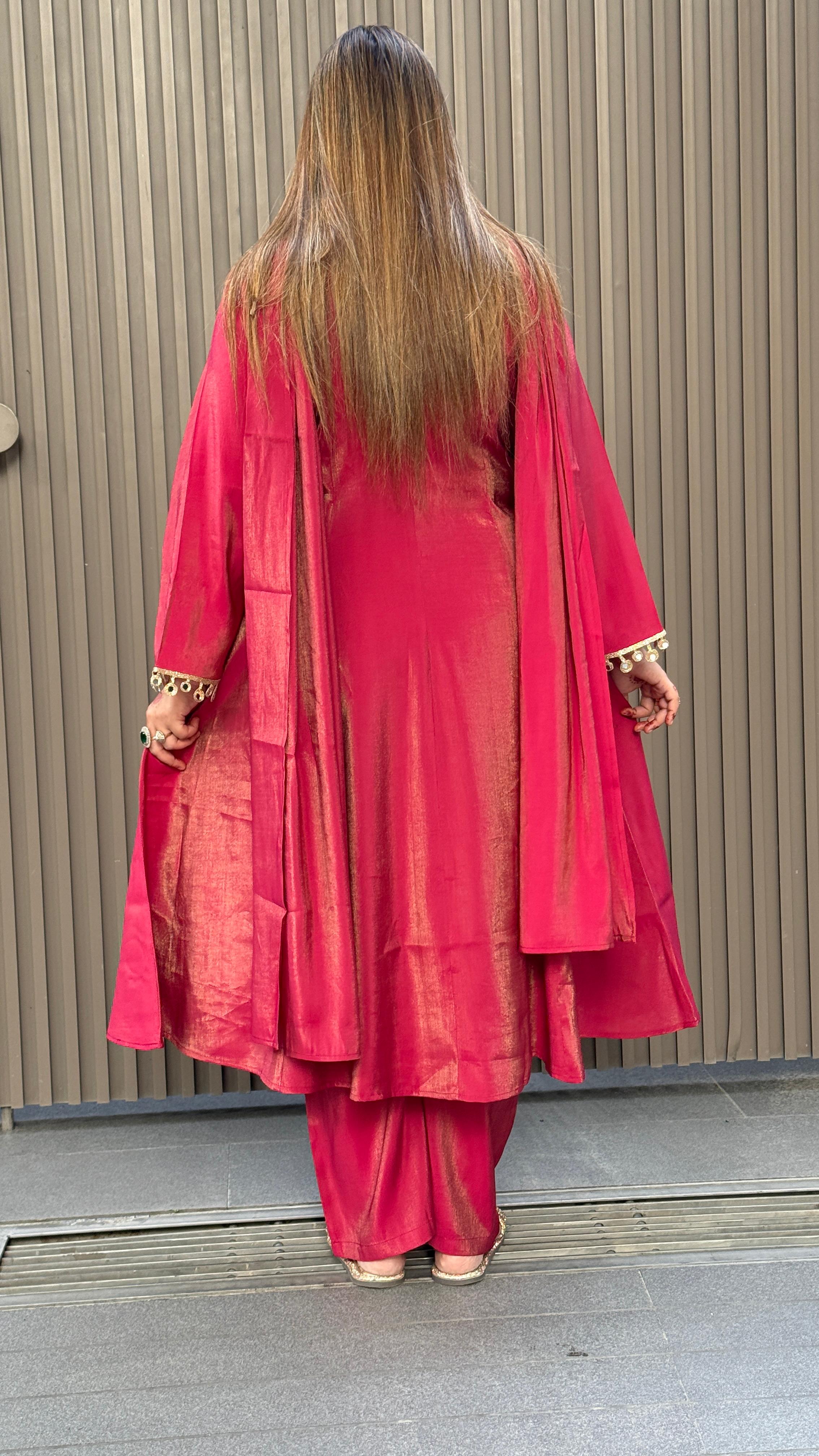 Avisha Anarkali- Red, Magenta